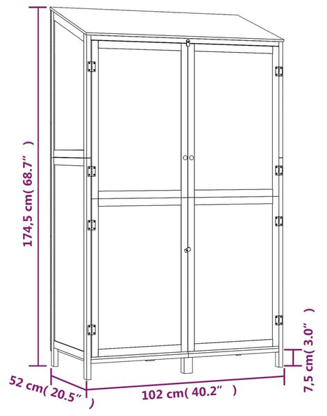 VidaXL Αποθήκη Κήπου Λευκή 102 x 52 x 174,5 εκ. από Μασίφ Ξύλο Ελάτης