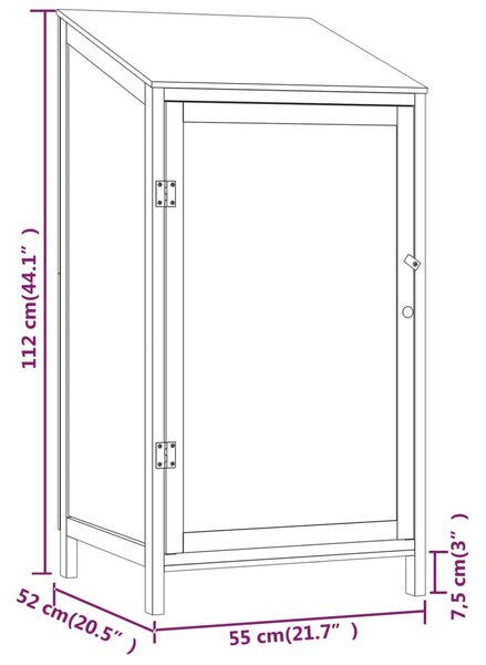 VidaXL Αποθήκη Κήπου Λευκή 55 x 52 x 112 εκ. από Μασίφ Ξύλο Ελάτης