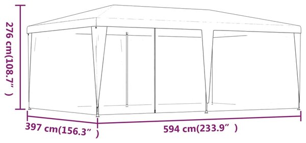 VidaXL Τέντα Εκδηλώσεων με 6 Τοιχώματα με Δίχτυ Μπλε 6 x 4 μ. από HDPE
