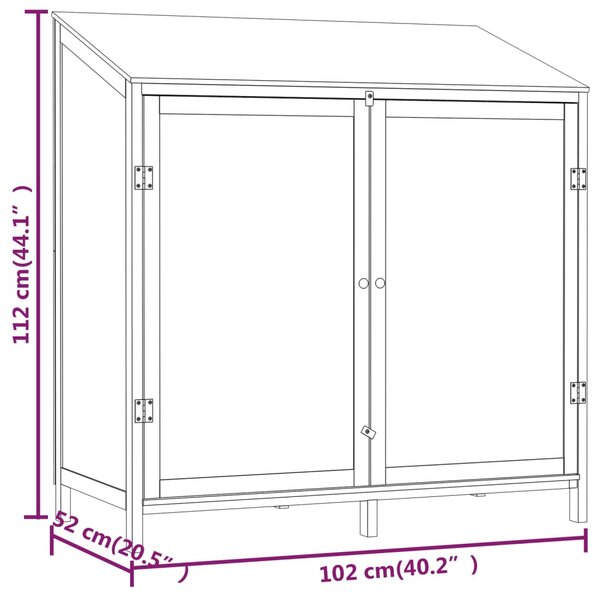 VidaXL Αποθήκη Κήπου Λευκή 102 x 52 x 112 εκ. από Μασίφ Ξύλο Ελάτης