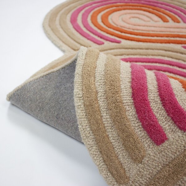 Covor Spiral Shaped Wool Roz 160x230 cm