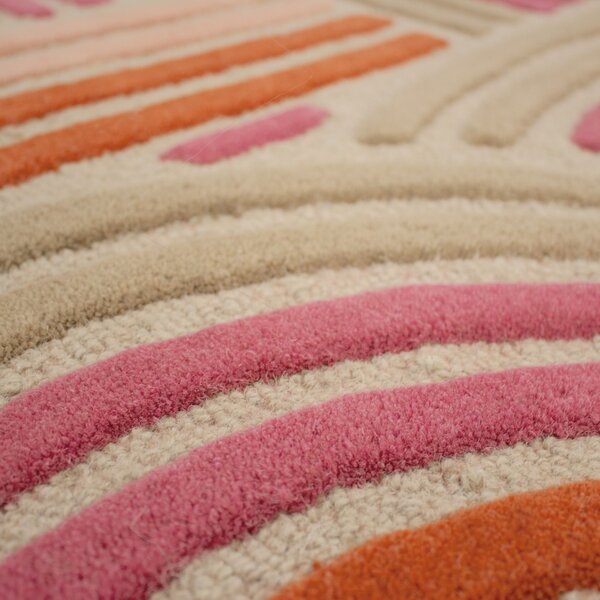 Covor Spiral Shaped Wool Roz 160x230 cm