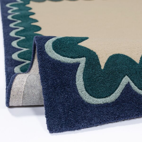 Covor Wiggle Wool Turcoaz 140x200 cm