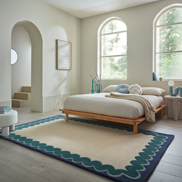 Covor Wiggle Wool Turcoaz 140x200 cm