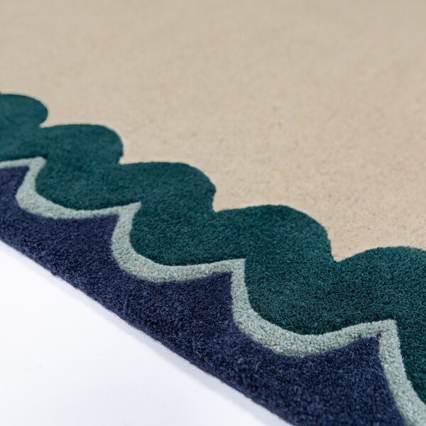 Covor Wiggle Wool Turcoaz 140x200 cm