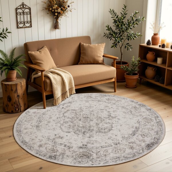 Covor Rotund INKA V1 Bej 120x120 cm