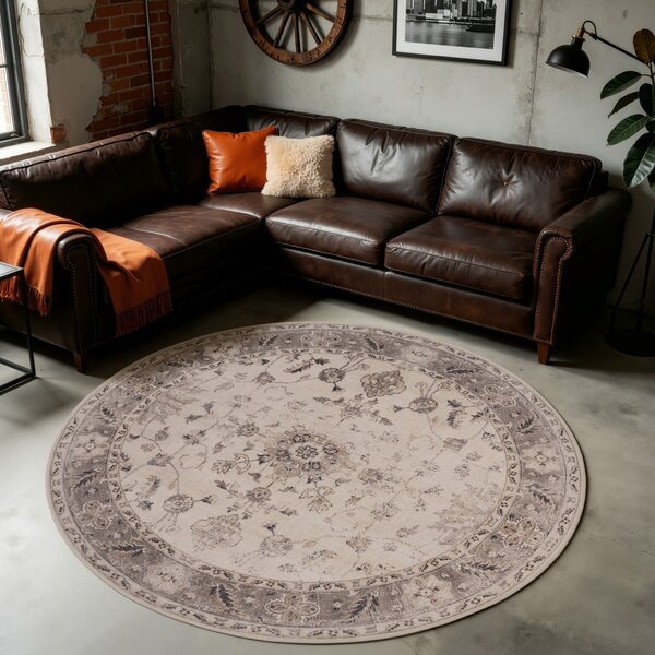 Covor Rotund INKA V3 Bej 120x120 cm