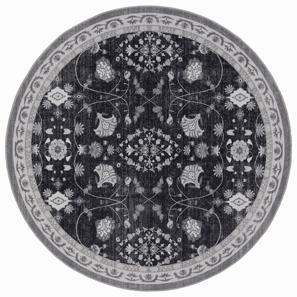 Covor Rotund INKA V6 Negru 120x120 cm