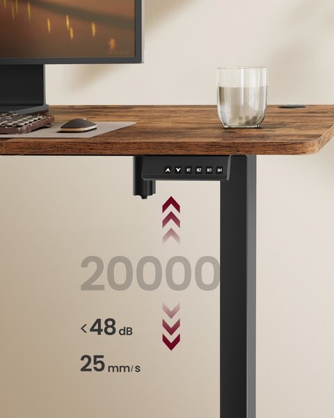 Birou reglabil pe inaltime Songmics, Balok, Maro, 180x80x120 cm