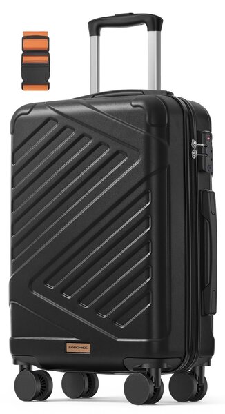 Troler Songmics, Trevo, Negru, 36x20x55 cm