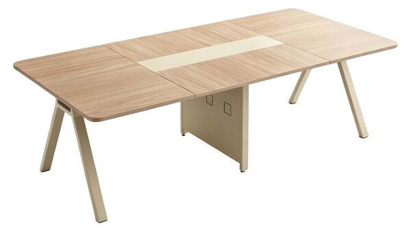 Masa conferinta birou Azari, Bej, 200x120x75 cm