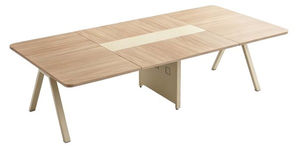 Masa conferinta birou Azari, Bej, 240x120x75 cm