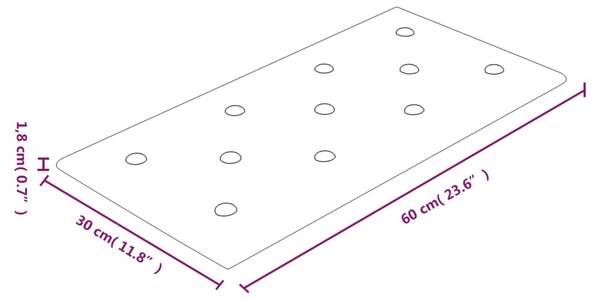 VidaXL Πάνελ Τοίχου 12 τεμ. Γκρι 60 x 30 εκ. 2,16 μ² Συνθετικό Δέρμα