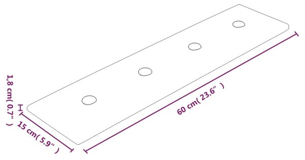 VidaXL Πάνελ Τοίχου 12 τεμ. Μπορντό 60x15 εκ. 1,08 μ² Συνθ. Δέρμα