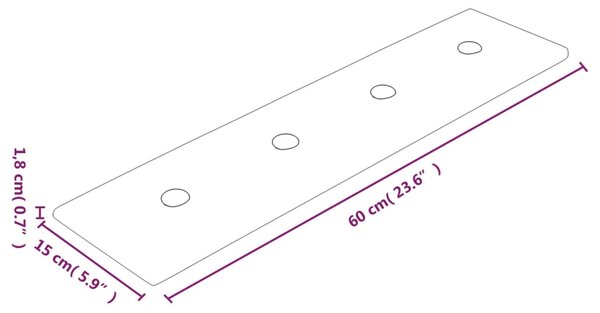 VidaXL Πάνελ Τοίχου 12 τεμ. Κόκκινα 60x15 εκ. 1,08 μ² Συνθ. Δέρμα