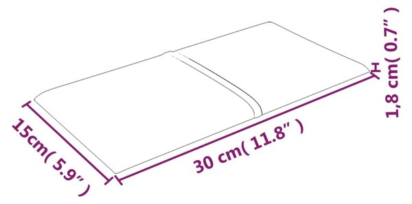 VidaXL Πάνελ Τοίχου 12 τεμ. Ανοιχτό Κίτρινα 30x15εκ. 0,54μ² Υφασμάτινα