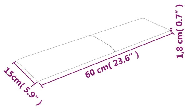 VidaXL Πάνελ Τοίχου 12 τεμ. Μαύρα 60x15 εκ. 1,08 μ² Υφασμάτινα