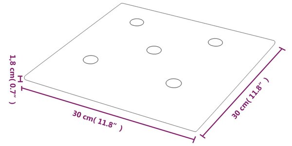 VidaXL Πάνελ Τοίχου 12 τεμ. Γκρι 30 x 30 εκ. 1,08 μ² Συνθετικό Δέρμα