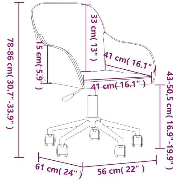 VidaXL Καρέκλα Γραφείου Περιστρεφόμενη Μαύρη Βελούδινη