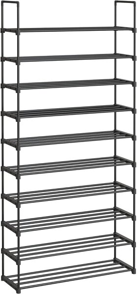 Αρθρωτή παπουτσοθήκη Μαύρο Songmics 92x30x194 cm