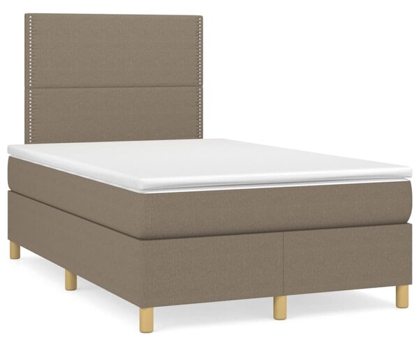 VidaXL Κρεβάτι Boxspring με Στρώμα Taupe 120x200 εκ. Υφασμάτινο