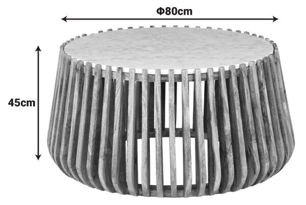 Τραπεζάκι σαλονιού Mable Φυσικό 80x80x45 cm