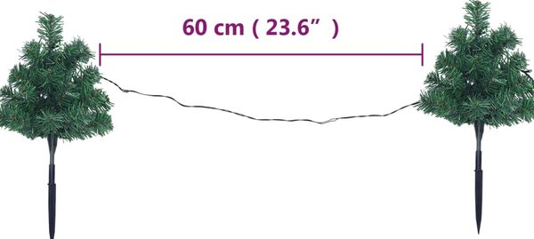 VidaXL Χριστουγεννιάτικα Δέντρα 6 τεμ. με Πολύχρωμα LED 45 εκ. από PVC