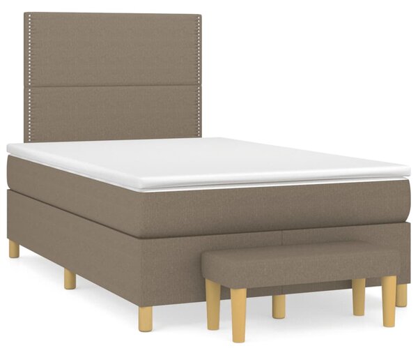 VidaXL Κρεβάτι Boxspring με Στρώμα Taupe 120x190 εκ. Υφασμάτινο