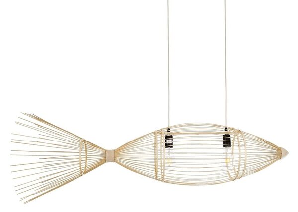 Φωτιστικό Οροφής Fish 01927 130x42x42cm 2xE27 IP20 Natural GloboStar