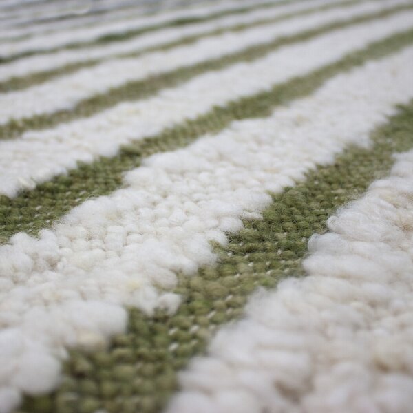 Covor Boucle Wool Frame Verde 200x300 cm