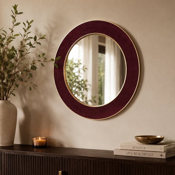Διακοσμητικος Καθρέφτης Τοίχου (Φ60) K-M Burgundy FL2800530
