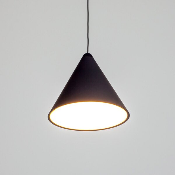 FLOS String light Κρεμαστό φωτιστικό, καλώδιο 12 m, κώνος, ρυθμιζόμενος, Μαύρο, Σαλόνι / τραπεζαρία, Αλουμίνιο, σχεδιασμός