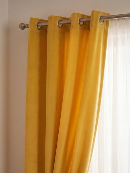 Sinsay - Βελούδινη κουρτίνα - κεχριμπαρενιο