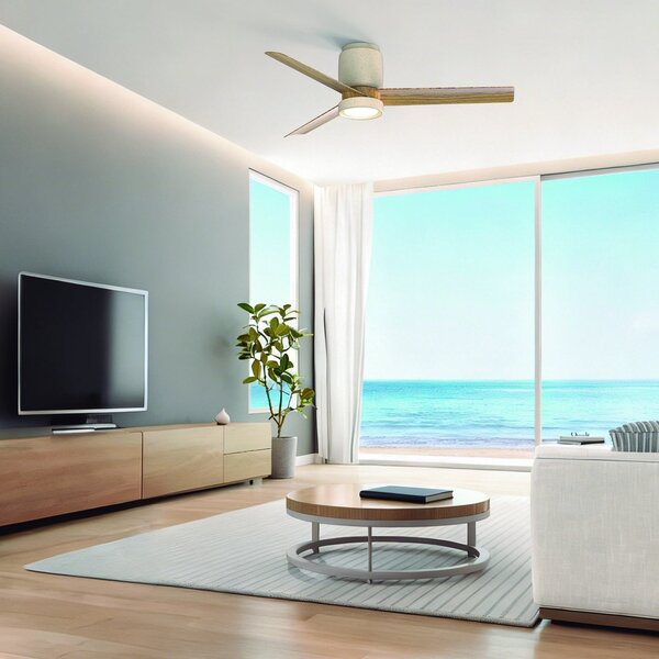 Mantra Iluminación Ανεμιστήρας οροφής LED Ceramica M, λευκός, DC, αθόρυβος, CCT, ρυθμιζόμενος, Λευκό, Σαλόνι / τραπεζαρία, Μέταλλο, σύγχρονο