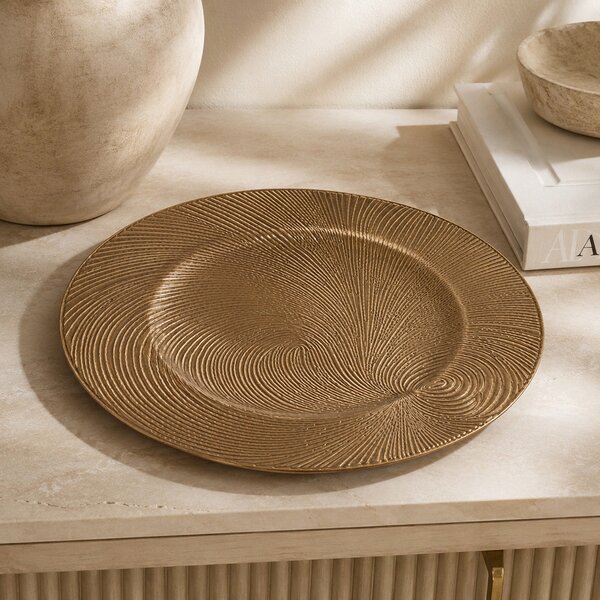 Πιατέλα Διακόσμησης (Φ33) K-M Swirl Gold AKX200760