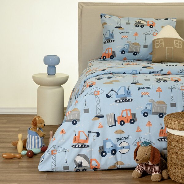 Φανελένια Παπλωματοθήκη Μονή (165x245) Melinen Bob Blue Winter Line
