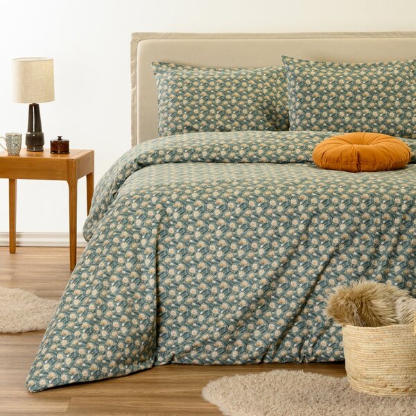 Φανελένια Παπλωματοθήκη Μονή (165x245) Melinen Winter Line Elsa Aqua