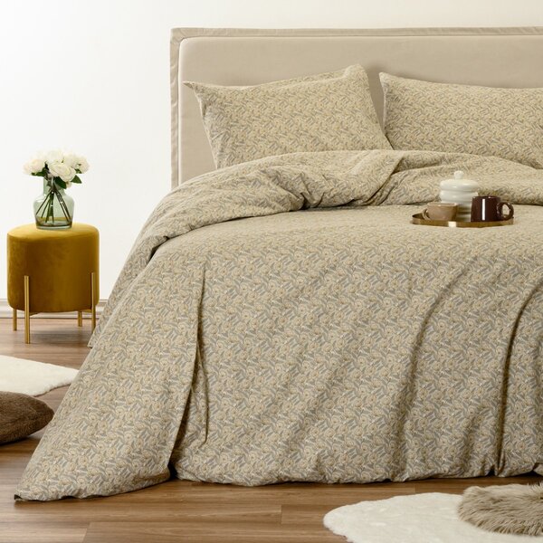 Φανελένια Παπλωματοθήκη Μονή (165x245) Melinen Winter Line Elsa Beige