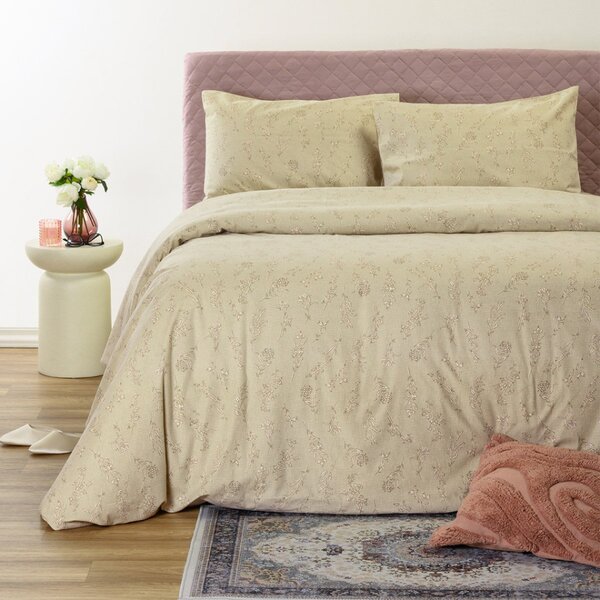 Φανελένια Παπλωματοθήκη Μονή (165x245) Melinen Winter Line Bianca Beige