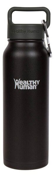 Μπουκάλι Θερμός Stein Healthy Human με χωρητικότητα 621ml και διατήρηση θερμοκρασίας 12h ζεστό / 24h κρύο - Pure Black