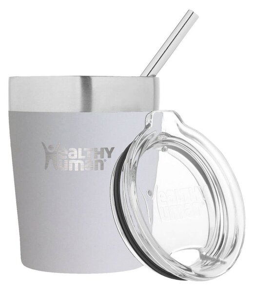 Ποτήρι Θερμός Cruiser Healthy Human με χωρητικότητα 354ml και διατήρηση θερμοκρασίας 12h ζεστό / 24h κρύο - Pure White