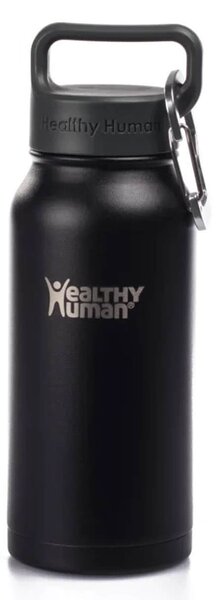 Μπουκάλι Θερμός Stein Healthy Human με χωρητικότητα 473ml και διατήρηση θερμοκρασίας 12h ζεστό / 24h κρύο - Pure Black