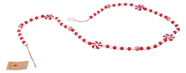 Χριστουγεννιάτικη Γιρλάντα 140εκ. K-M White - Red GR9022630