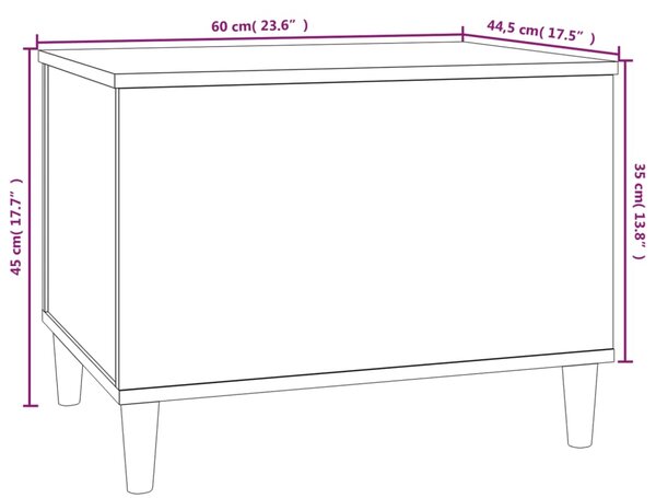 VidaXL Τραπεζάκι Σαλονιού Καπνιστή Δρυς 60x44,5x45 εκ. Επεξ. Ξύλο