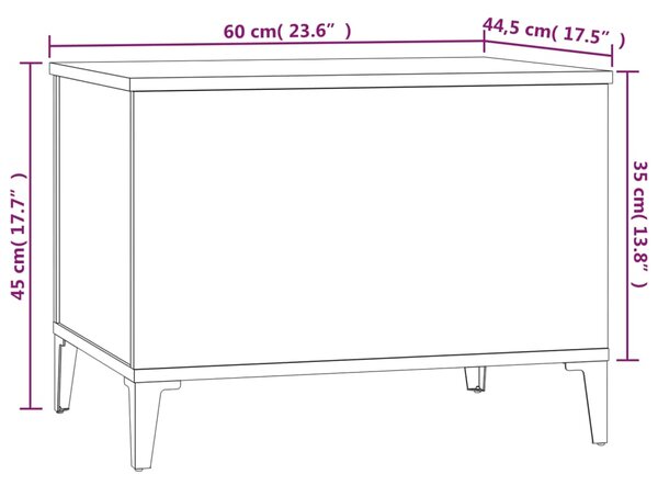 VidaXL Τραπεζάκι Σαλονιού Μαύρο 60x44,5x45 εκ. Επεξεργασμένο Ξύλο