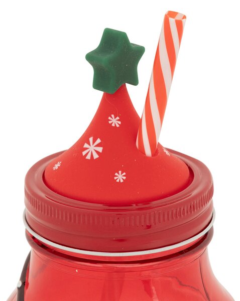 Χριστουγεννιάτικο Ποτήρι Με Καλαμάκι 500ml A-S Xmas Tree Red 208690