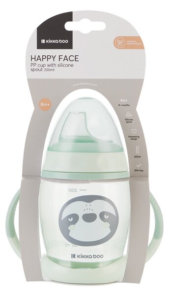 Ποτήρι Εκπαιδευτικό 200ml Kikka Boo Happy Face Mint