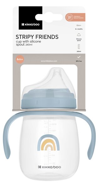 Ποτήρι Εκπαιδευτικό 240ml Kikka Boo Stripy Friends