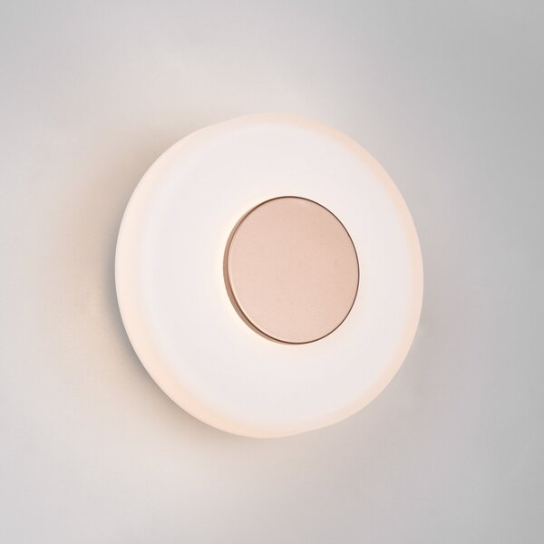 Trio Lighting Φωτιστικό τοίχου LED Celeste, καφέ/λευκό, Ø 22 cm γυαλί με δυνατότητα ρύθμισης, ρυθμιζόμενος, Καφέ / Σκουριάς, Σαλόνι / τραπεζαρία, Γυαλί, σύγχρονο