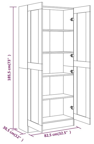 VidaXL Βιβλιοθήκη Καφέ Δρυς 82,5x30,5x185,5 εκ. Επεξεργασμένο Ξύλο